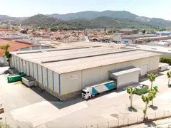Aerial view of a warehouse