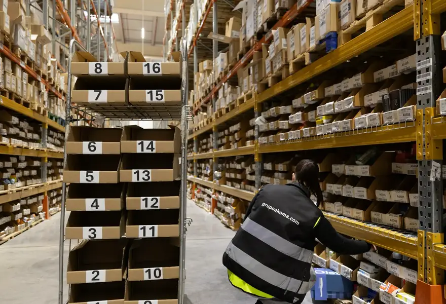 Operator preparing an order in the picking aisle