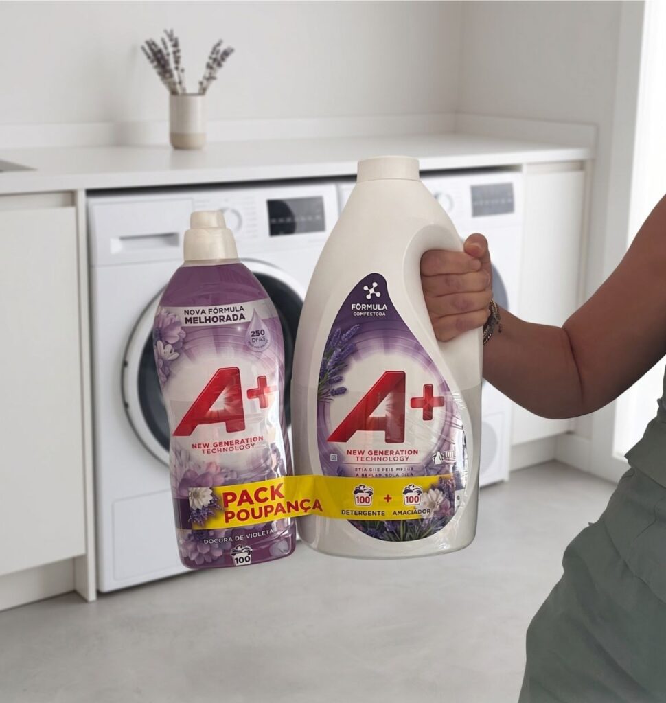 BlueSun detergent and fabric softener promotional pack in use at home